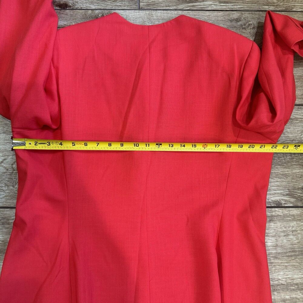 Vintage Red Embroidered Skirt Suit Sz 18 Lined - Picture 10 of 16